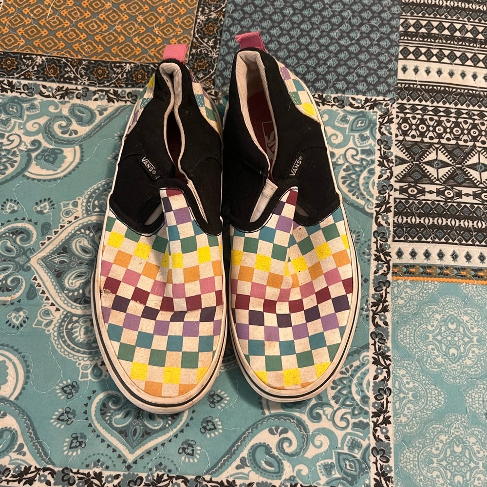 Vans Colorful Checkered Slip-On Shoes